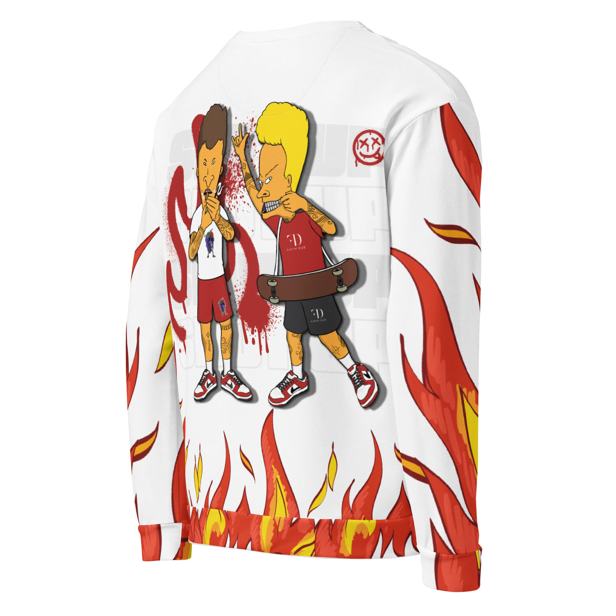 Fifth Dub Beavis and Butt-Head Firestorm sweatshirt with bold graphic design and flame-inspired streetwear styling